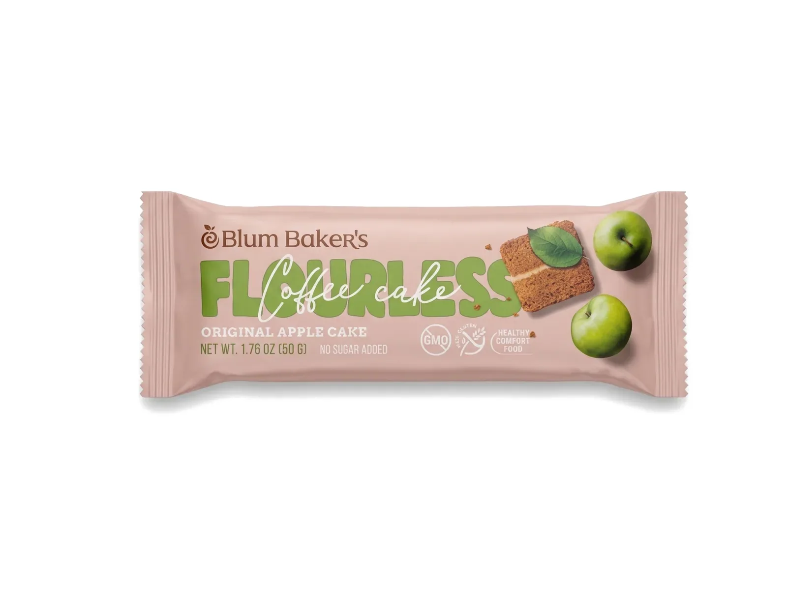 Blum Baker's Flourless Original Apple Cake wrapper, 50 g, no sugar added